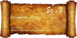 Szombat Ulla névjegykártya